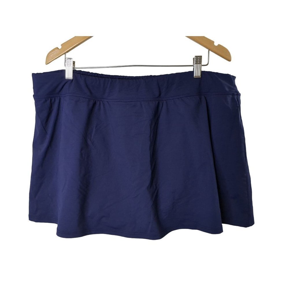 Lands‎ End Swim Skirt Womens 22W Blue Attached Briefs New No Tags Beach Pool